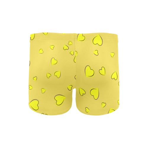 Yellow Hearts on Yellow Men's Swimming Trunks (Model L60)