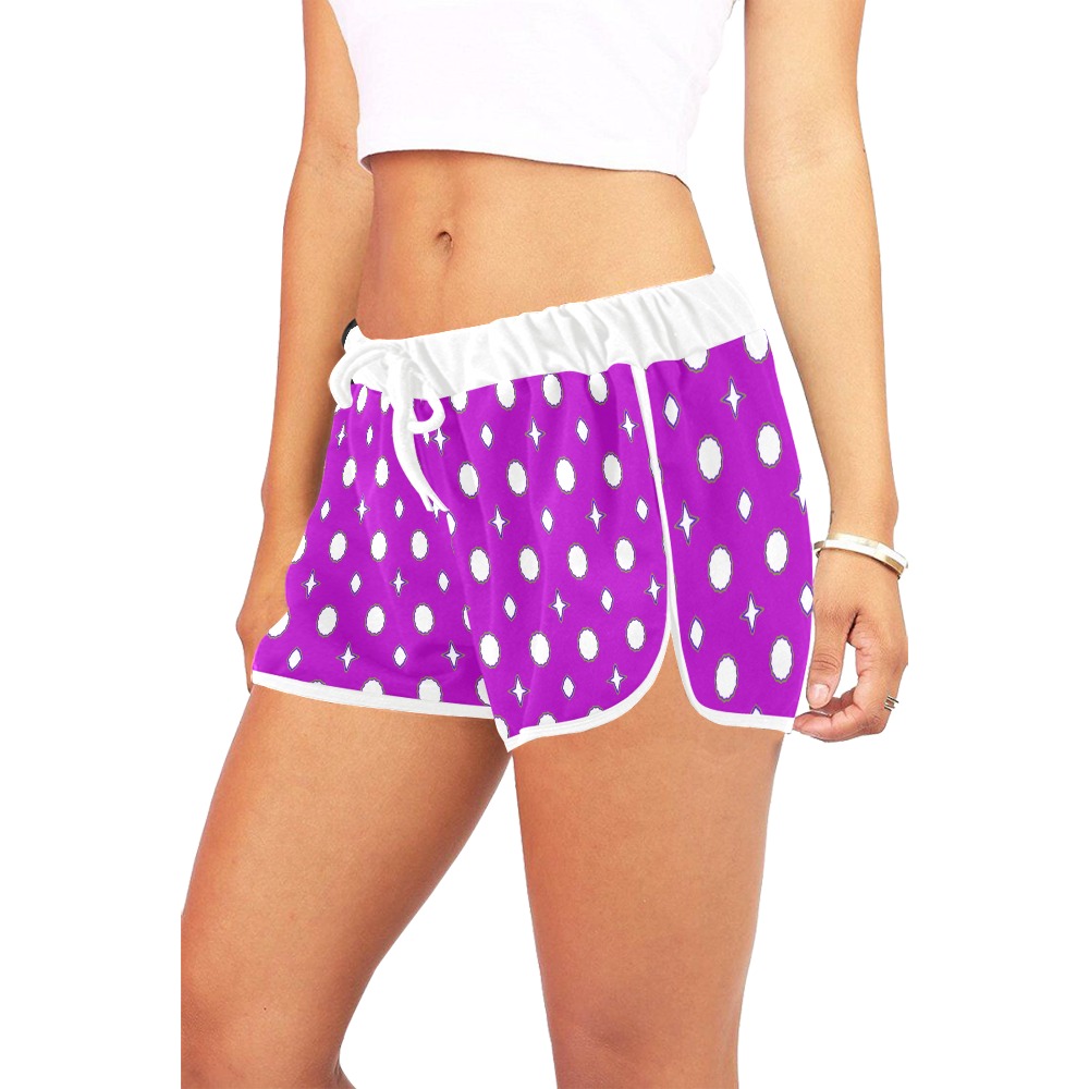 pcc wht Women's All Over Print Relaxed Shorts (Model L19)