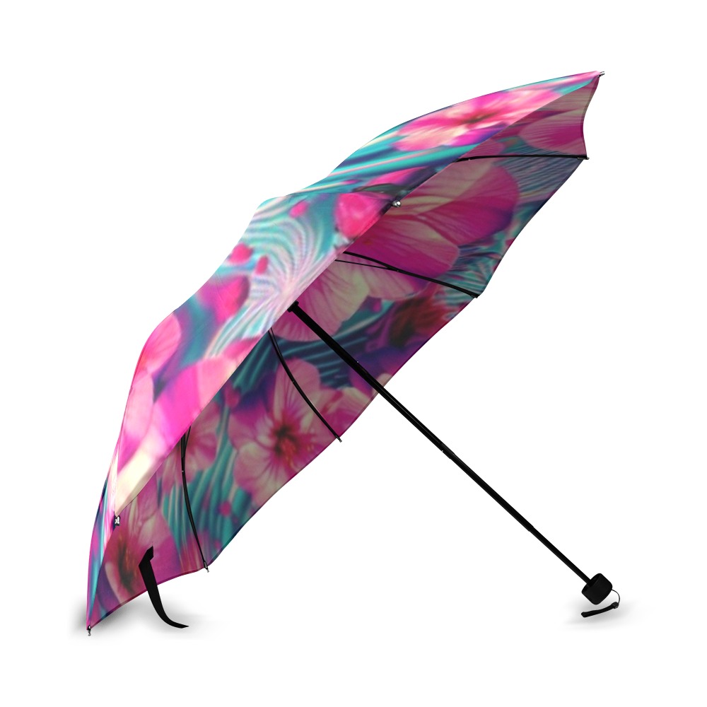 hibiscus umbrella Foldable Umbrella (Model U01)