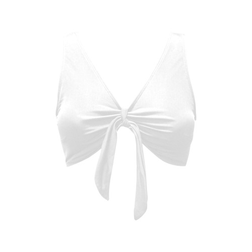 Solid Colors White Chest Bowknot Bikini Top (Model S33)