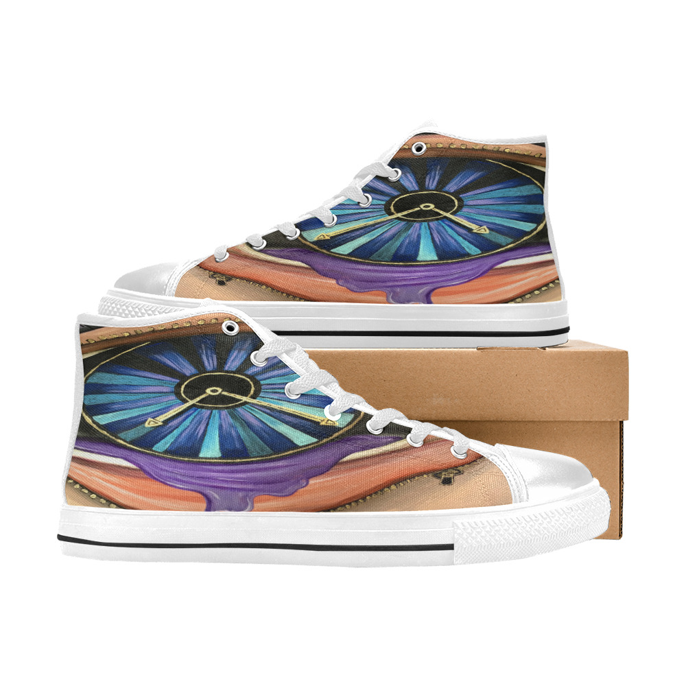 Open Your Eyes Women's Classic High Top Canvas Shoes (Model 017)