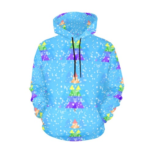 Rainbow Christmas by Nico Bielow All Over Print Hoodie for Men (USA Size) (Model H13)