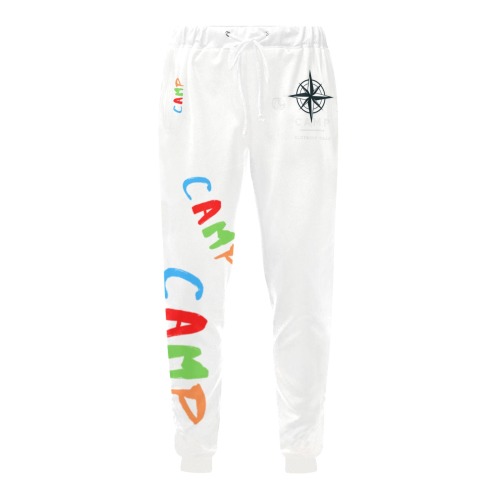 CAMP White Joggers Unisex All Over Print Sweatpants (Model L11)