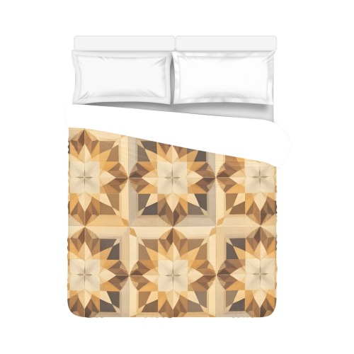 Brown Kaleidoscope Geometric Duvet Cover 86"x70" ( All-over-print)