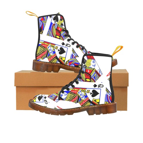 PLAYING CARDS-2 Custom Canvas Boots For Women Model 1203H