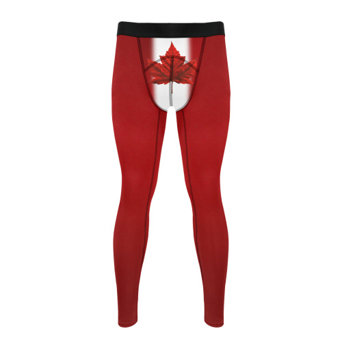 Canada Maple Leaf Long Underwear Men's Workout Compression Leggings (Model L69)