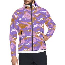 Modern lavender mountain camo Unisex All Over Print Windbreaker (Model H23)