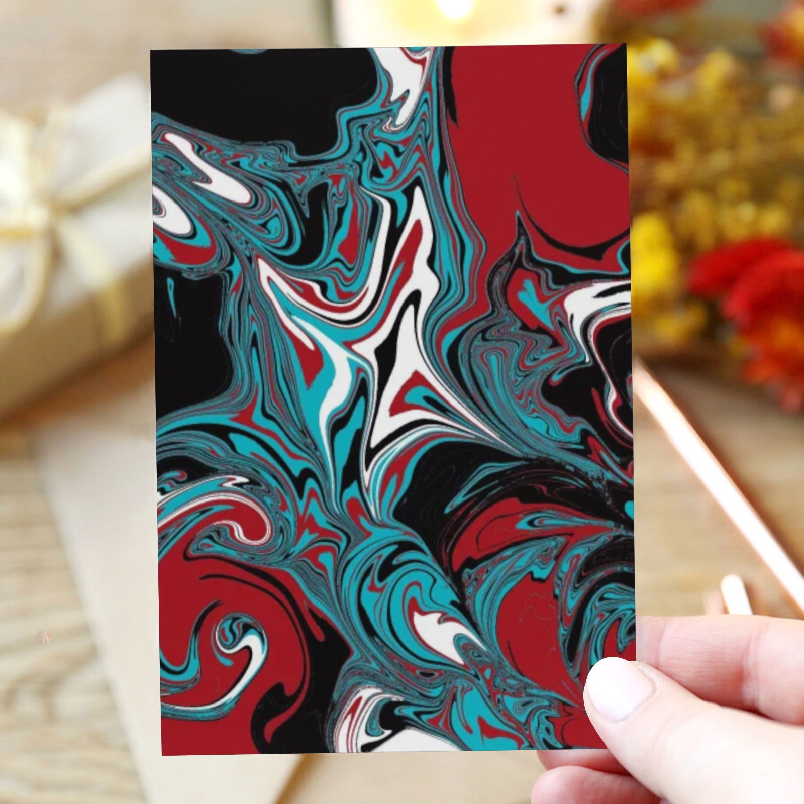 Dark Wave of Colors Greeting Card 4"x6"