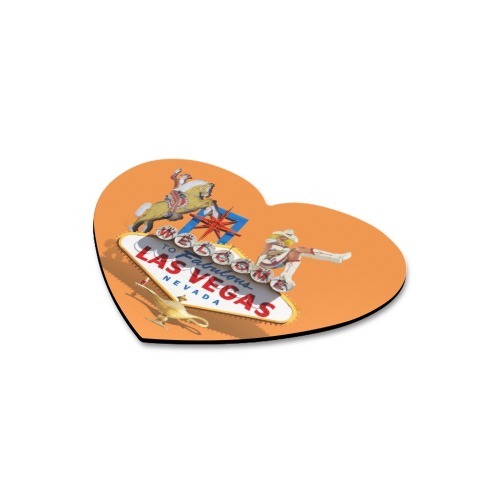 Las Vegas Welcome Sign - Orange Heart-shaped Mousepad