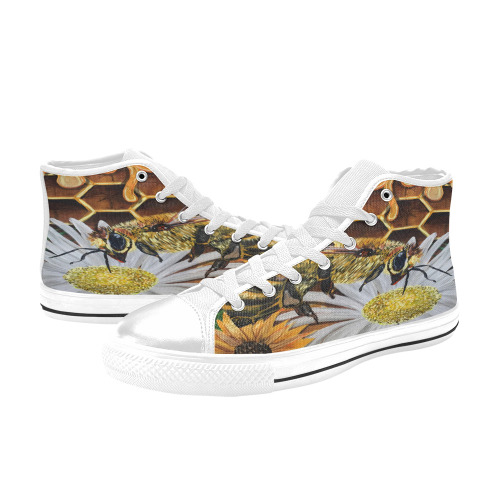 Busy Bee Women's Classic High Top Canvas Shoes (Model 017)