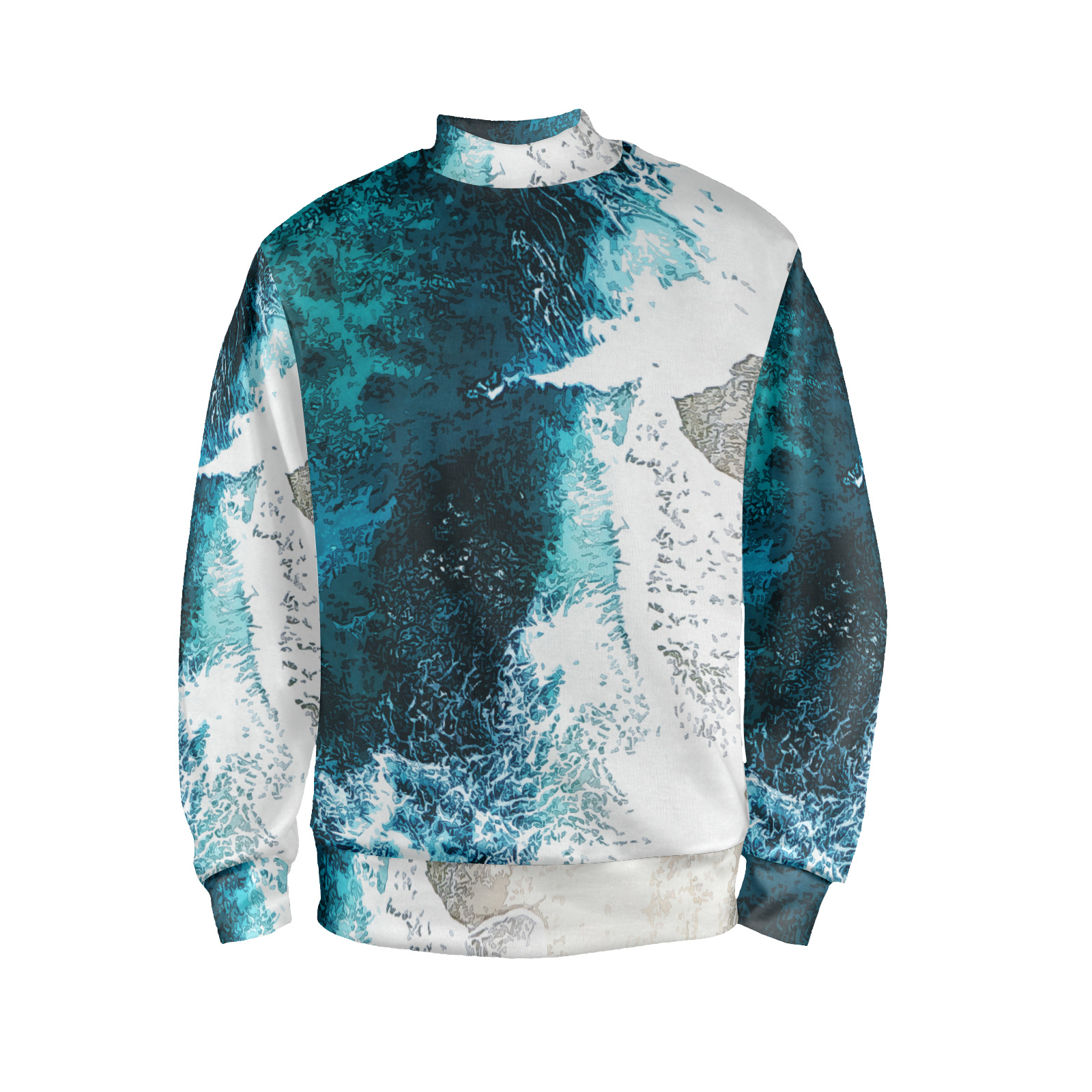 Ocean And Beach Men's All Over Print Mock Neck Sweatshirt (Model H43)