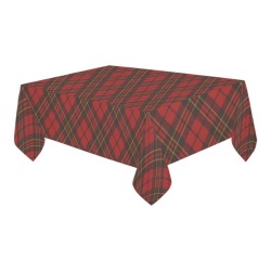 Red tartan plaid winter Christmas pattern holidays Cotton Linen Tablecloth 60" x 90"
