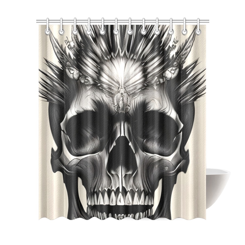 Tribal Skull Shower Curtain 72"x84"