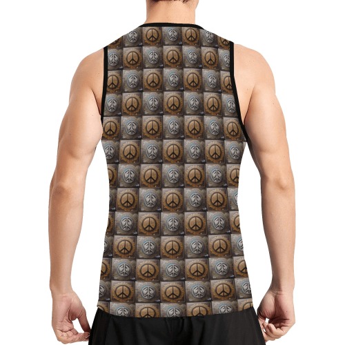 peace sign repeating pattern All Over Print Basketball Jersey