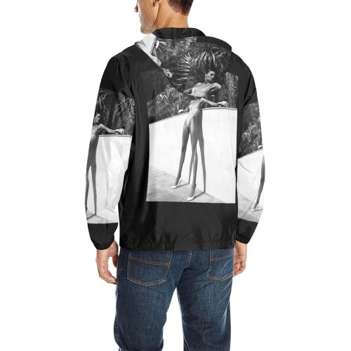 Woman All Over Print Quilted Windbreaker for Men (Model H35)
