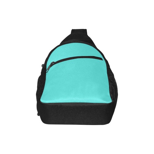 color medium turquoise Chest Bag-Front Printing (Model 1719)