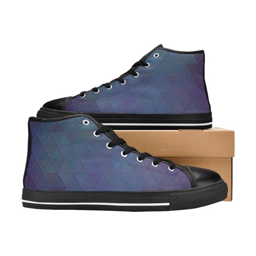 mosaic triangle 14 High Top Canvas Shoes for Kid (Model 017)