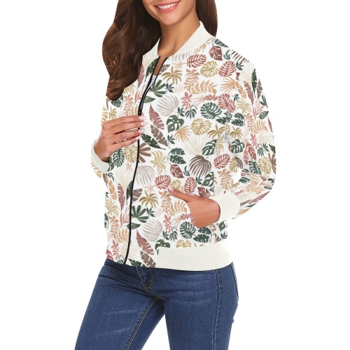 Colorful abstract jungle-12 All Over Print Bomber Jacket for Women (Model H19)