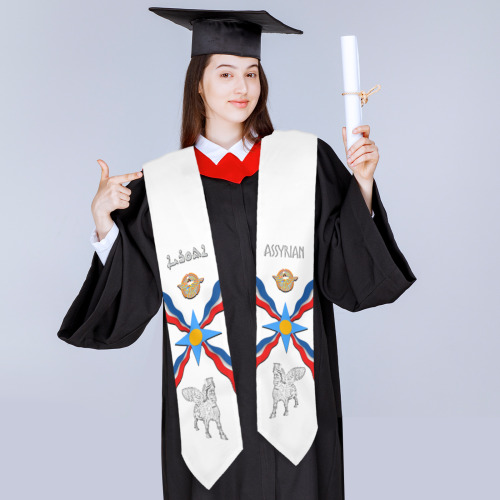 Assyrian Flag And Lamassu Graduation Stole