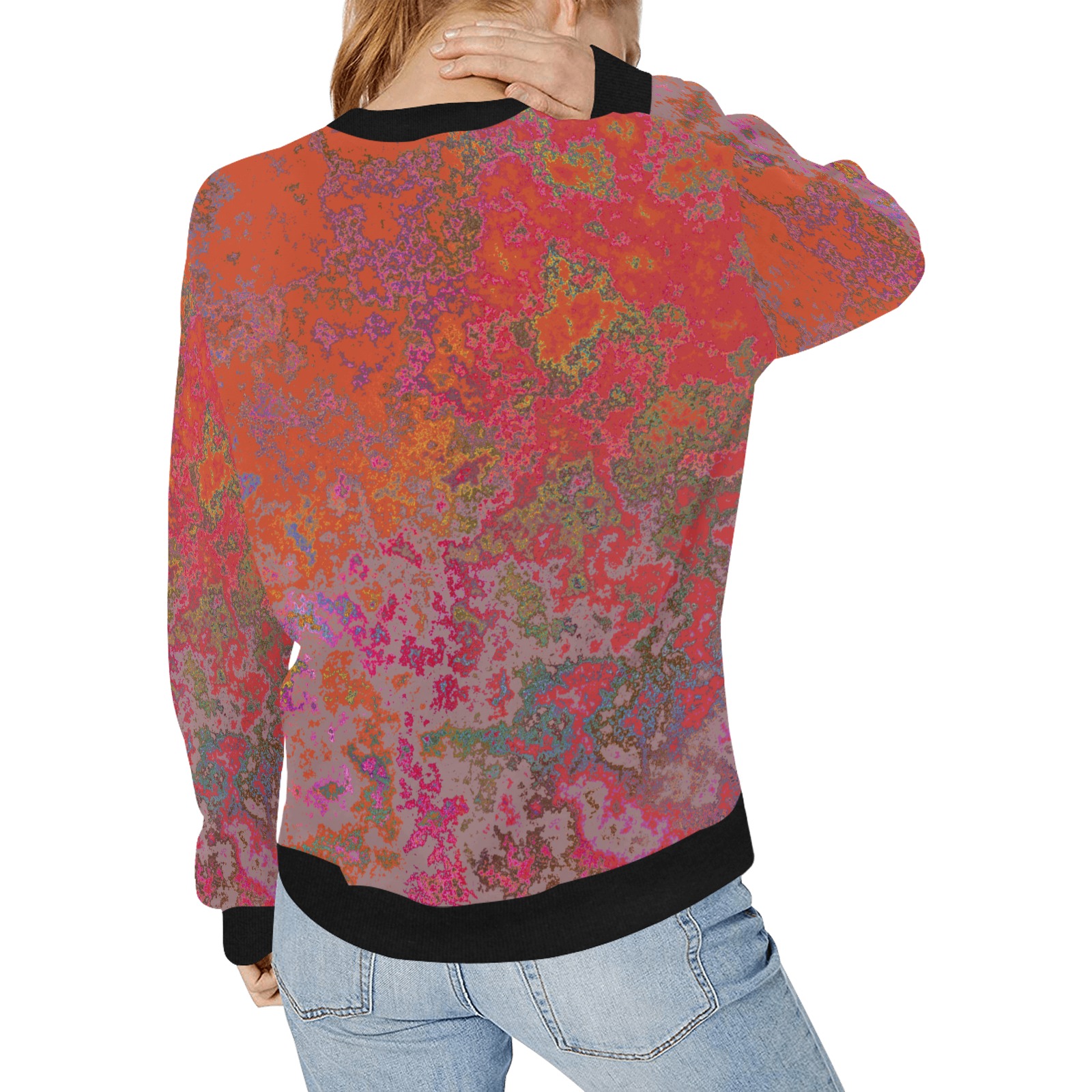 Sweatshirt #27 Women's Rib Cuff Crew Neck Sweatshirt (Model H34)