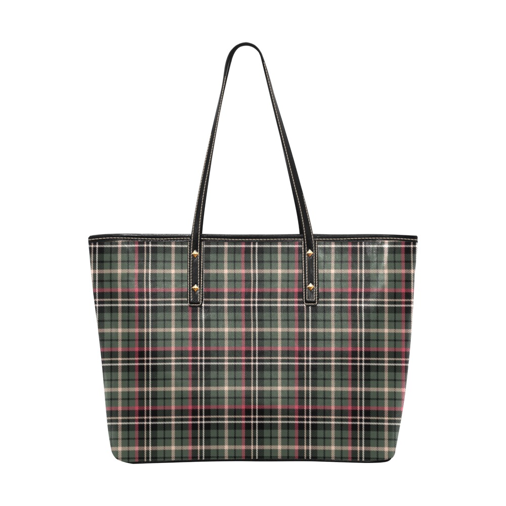 Classic Plaid Chic Leather Tote Bag (Model 1709)