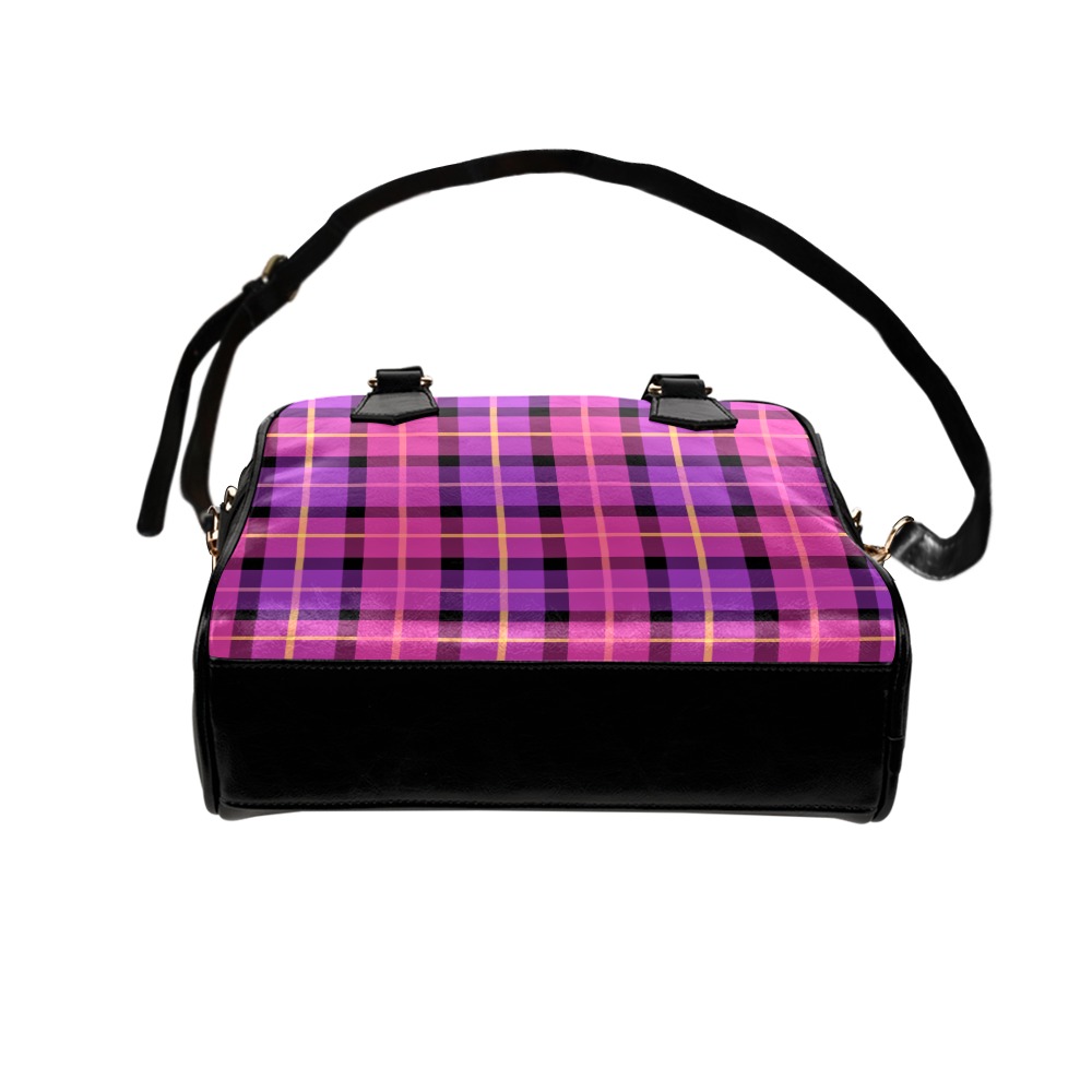 Plaid in Pink and Purple Shoulder Handbag (Model 1634)