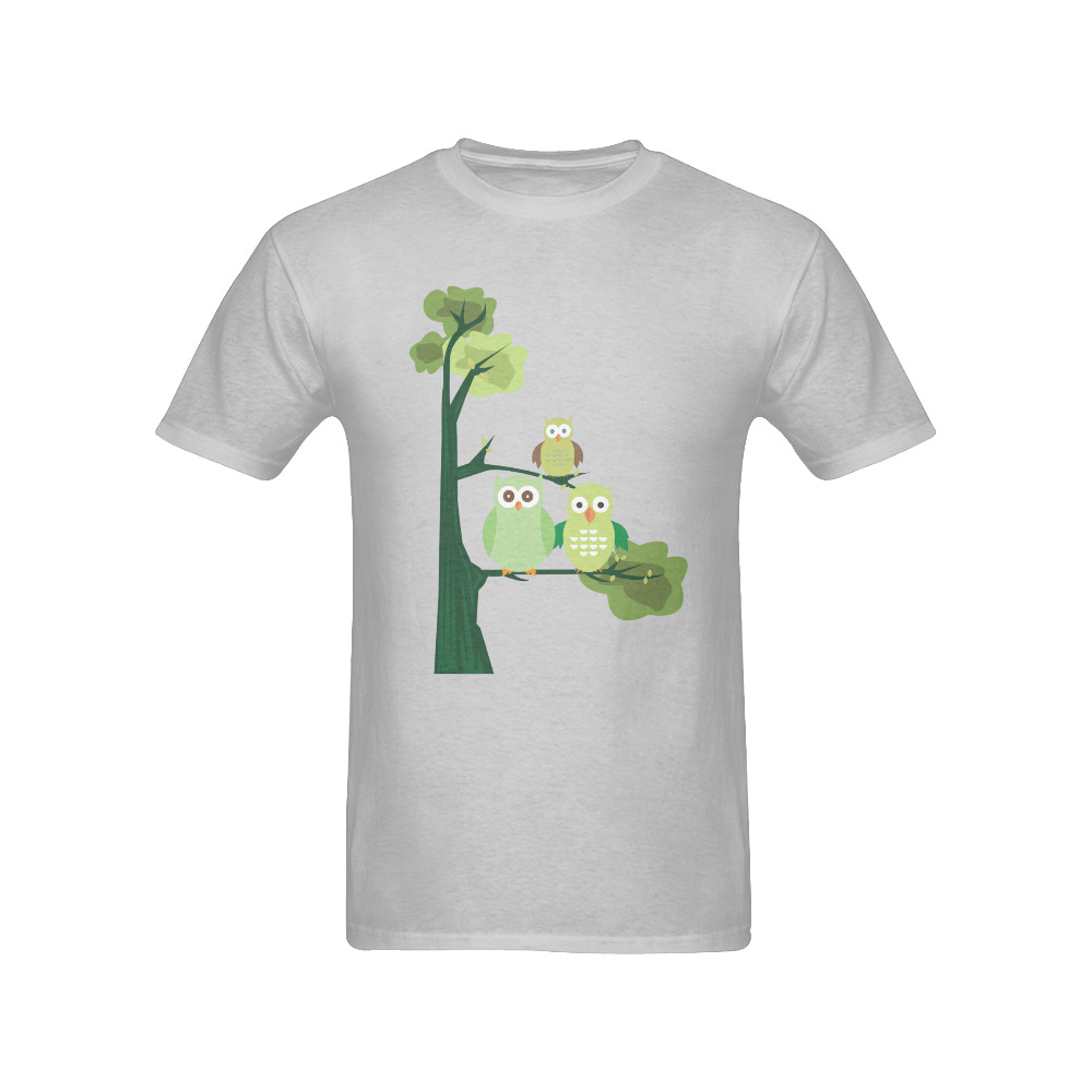 Green Owls Men's T-Shirt in USA Size (Front Printing Only)