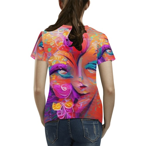 fantasy_TradingCard All Over Print T-Shirt for Women (USA Size) (Model T40)