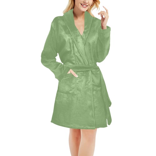 color asparagus Women's All Over Print Night Robe