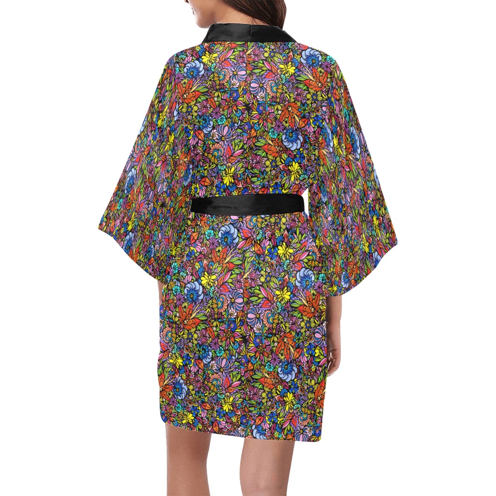 Lac La Hache Wildflowers - Small Pattern Kimono Robe