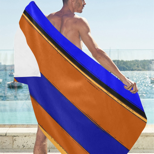 Abstract Blue And Orange 930 Beach Towel 32"x 71"