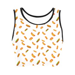 Hot Dogs on White Women's Crop Top (Model T42)