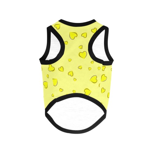 Yellow Hearts Floating on Yellow All Over Print Pet Tank Top