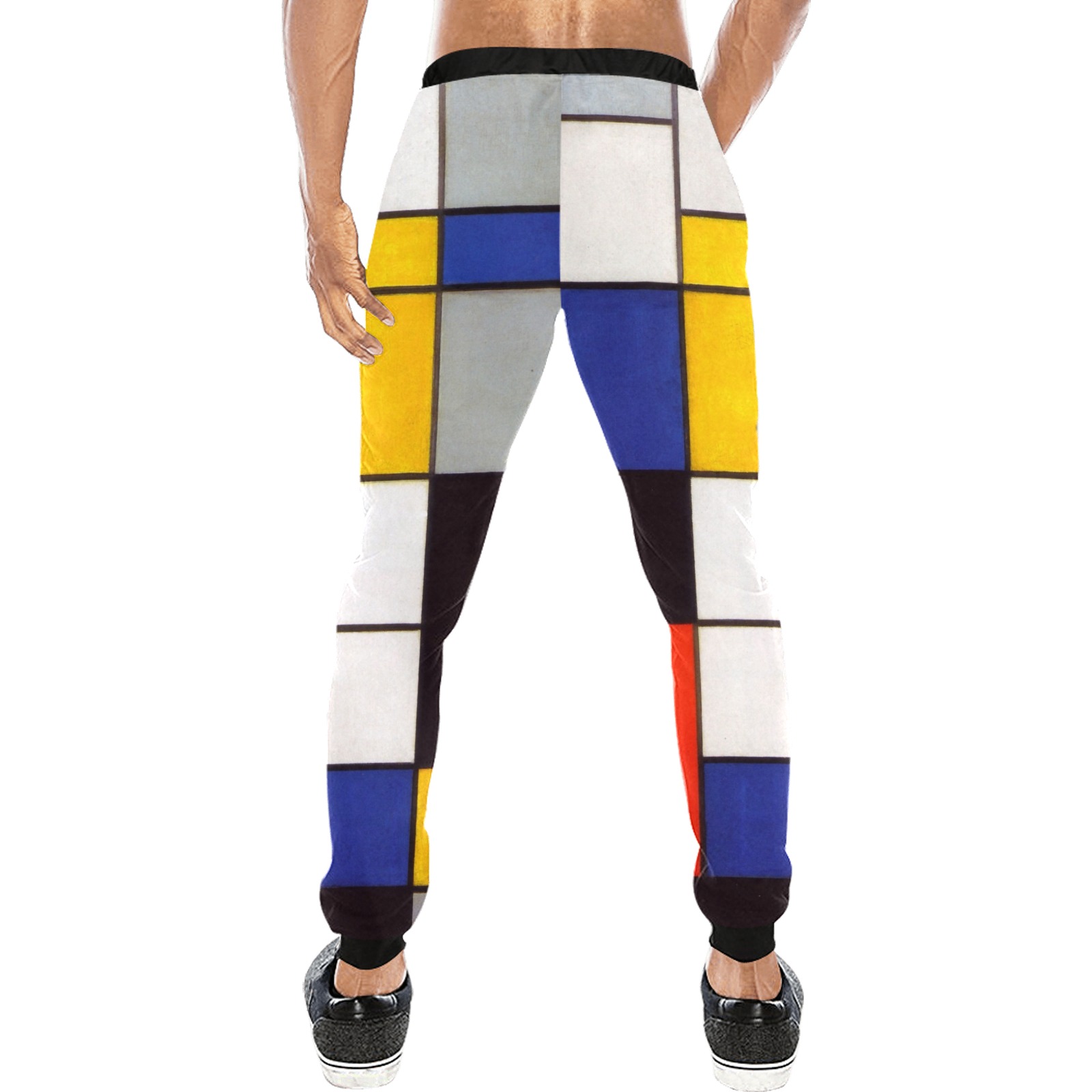 Composition A by Piet Mondrian Men's All Over Print Sweatpants (Model L11)