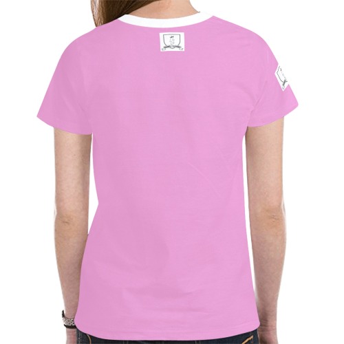 DIONIO Clothing - Women's T-Shirt (Pink ,White Logo) New All Over Print T-shirt for Women (Model T45)