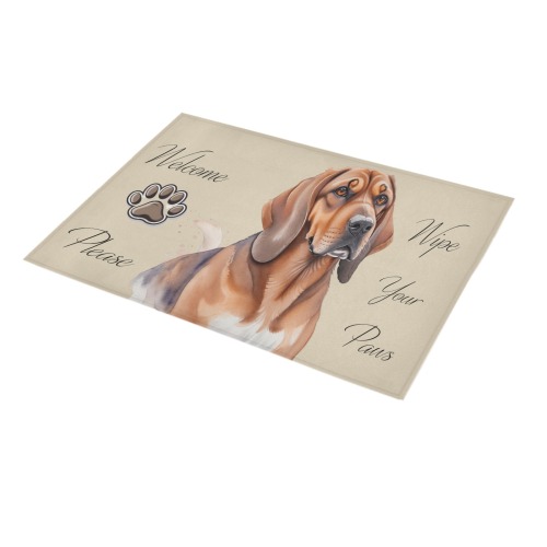 Bloodhound Please Wipe Your Paws Azalea Doormat 30" x 18" (Sponge Material)