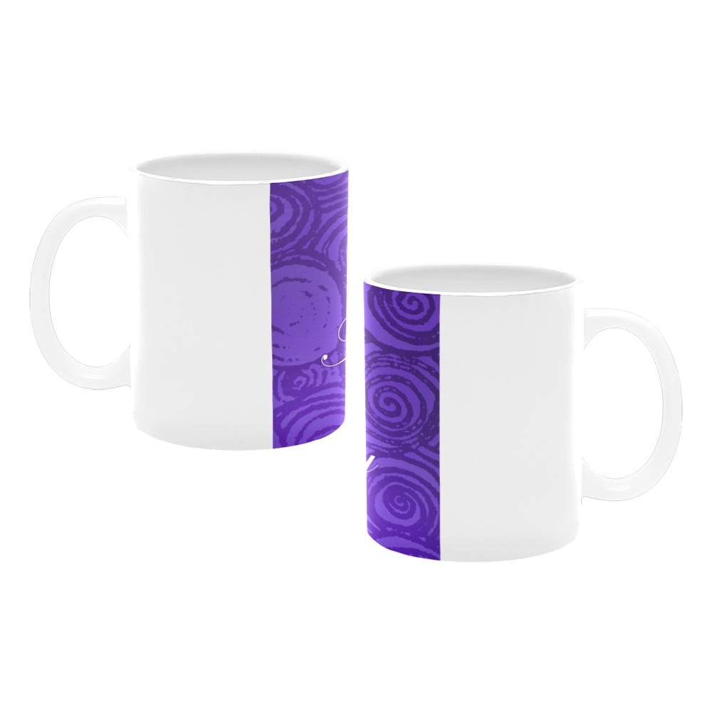 Anniversary Swirls Purple White Mug(11OZ)