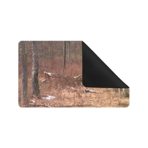 Falling tree in the woods Doormat 30"x18" (Black Base)