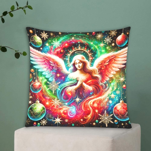 Christmas angel Custom Zippered Pillow Cases 18"x18" (Two Sides)