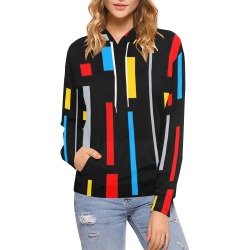 Bright Stripes All Over Print Hoodie for Women (USA Size) (Model H13)