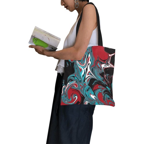 Dark Wave of Colors All Over Print Canvas Tote Bag/Small (Model 1697)