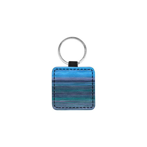 Abstract Blue Horizontal Stripes Square Pet ID Tag