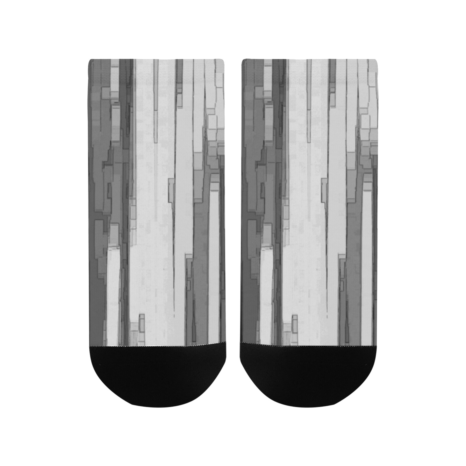 Greyscale Abstract B&W Art Men's Ankle Socks