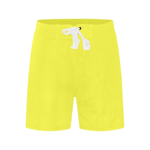 color maximum yellow Men's Mid-Length Beach Shorts (Model L47)