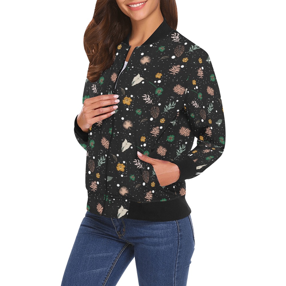 Lucky nature in space I All Over Print Bomber Jacket for Women (Model H19)