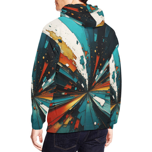 Abstract Blue And Orange 607 All Over Print Hoodie for Men (USA Size) (Model H13)