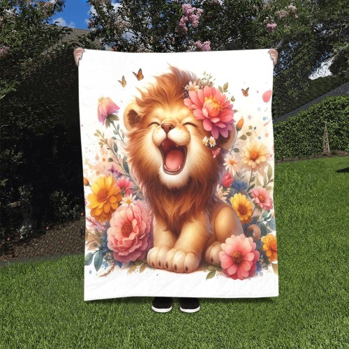Watercolor Lion 2 Quilt 40"x50"