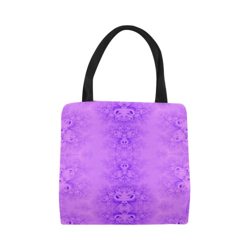 Purple Lilacs Frost Fractal Canvas Tote Bag (Model 1657)