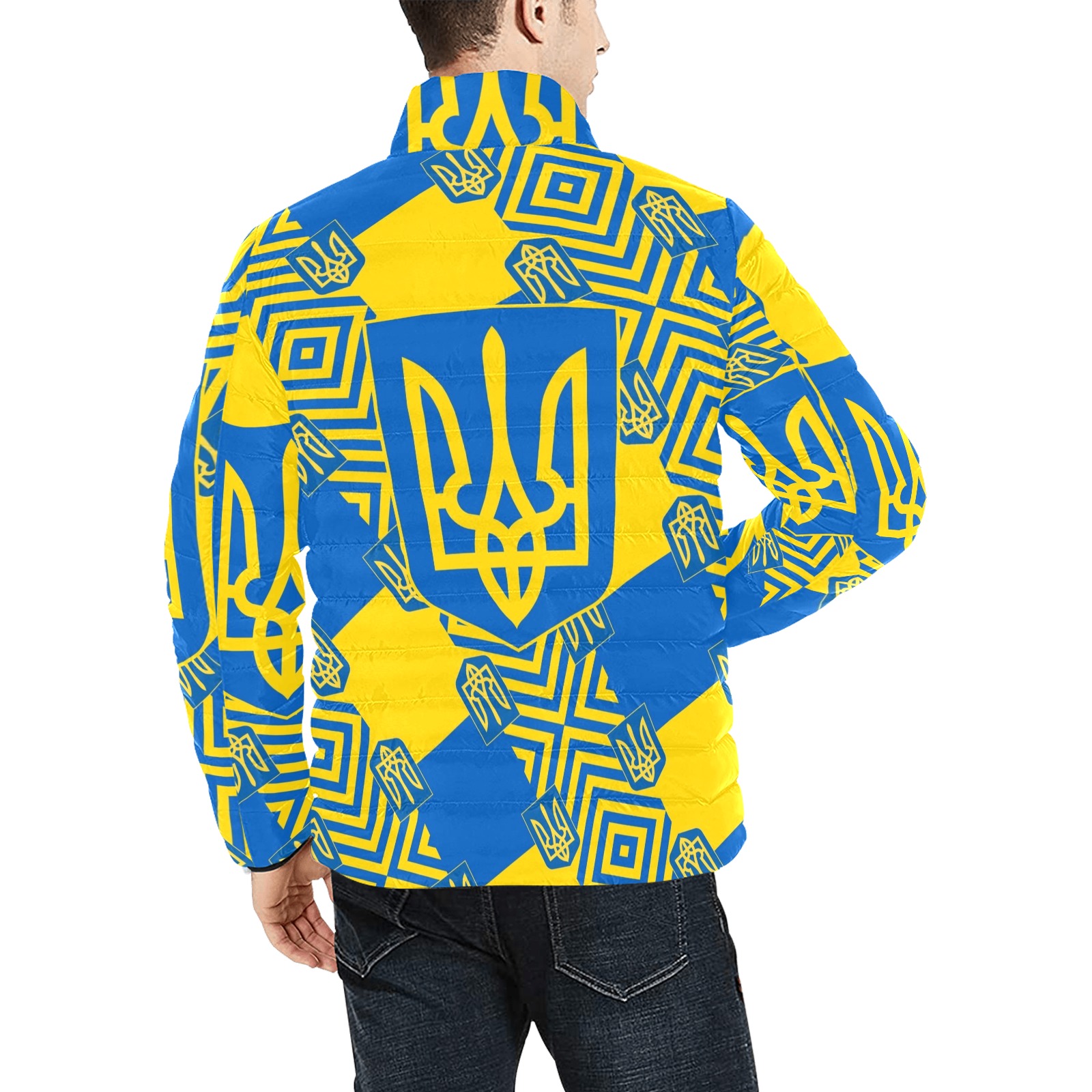 UKRAINE 2 Men's Stand Collar Padded Jacket (Model H41)