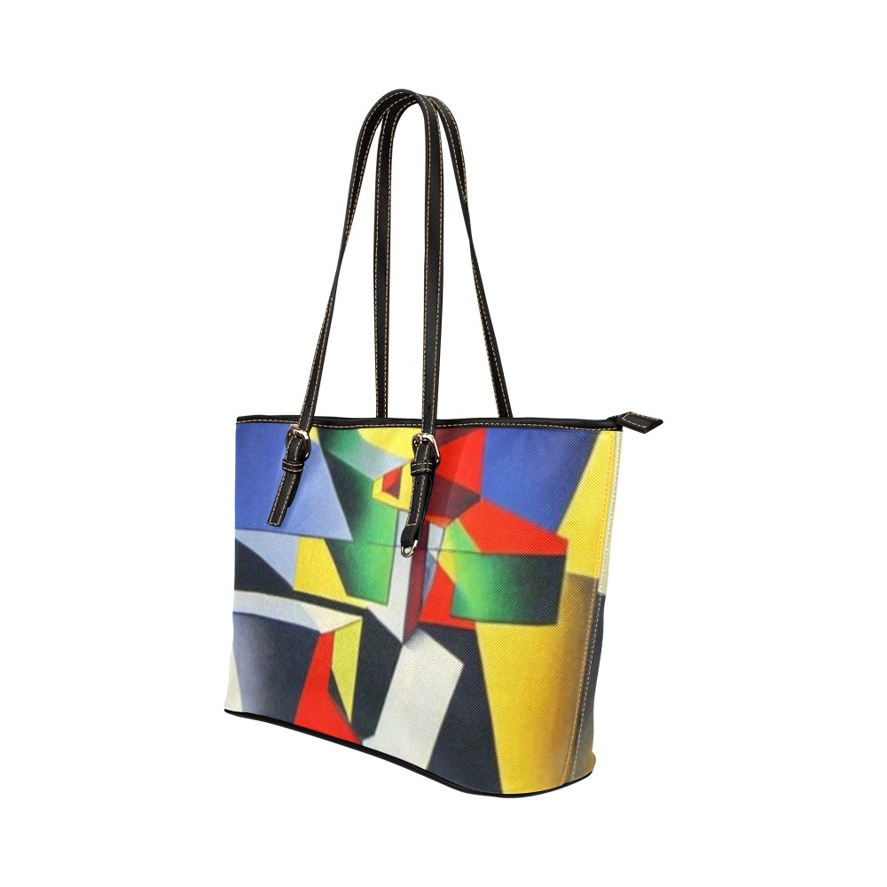 Graphic Design Leather Tote Bag/Large (Model 1651)